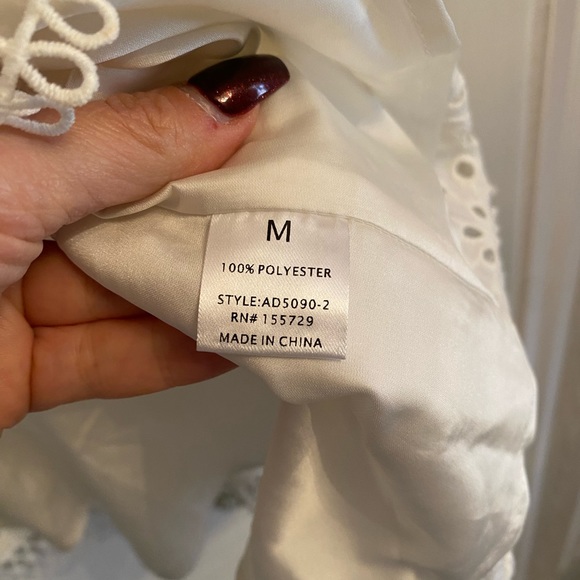 Zimmermann style cotton embroidered dress size M - Picture 7 of 9